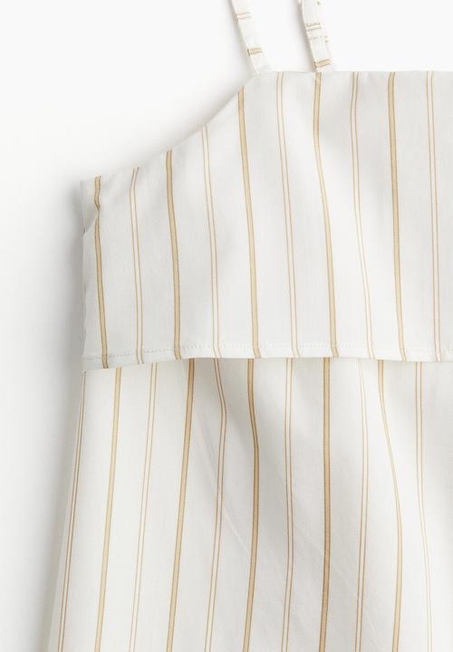 H&M - A-line strappy top - cream striped
