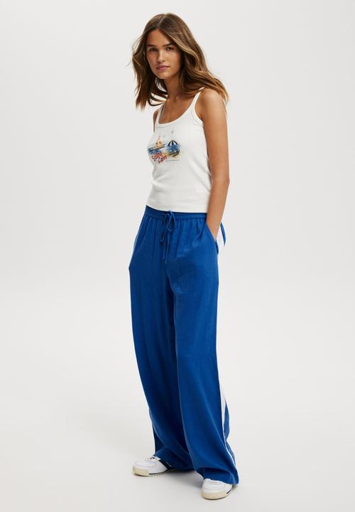 Cotton On - Scoop Neck Graphic Cami - Sailing Capri/Vintage White