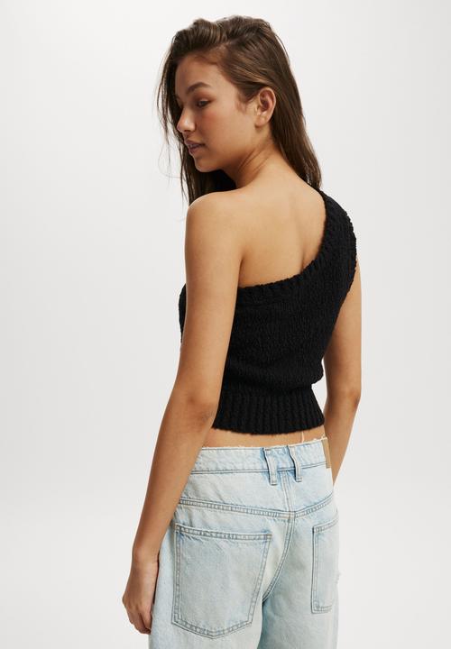 Cotton On - Slub One Shoulder - Black
