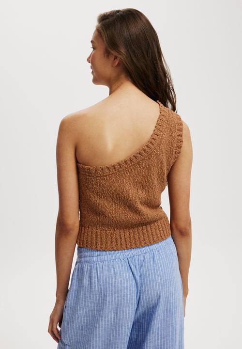 Cotton On - Slub One Shoulder - Pecan