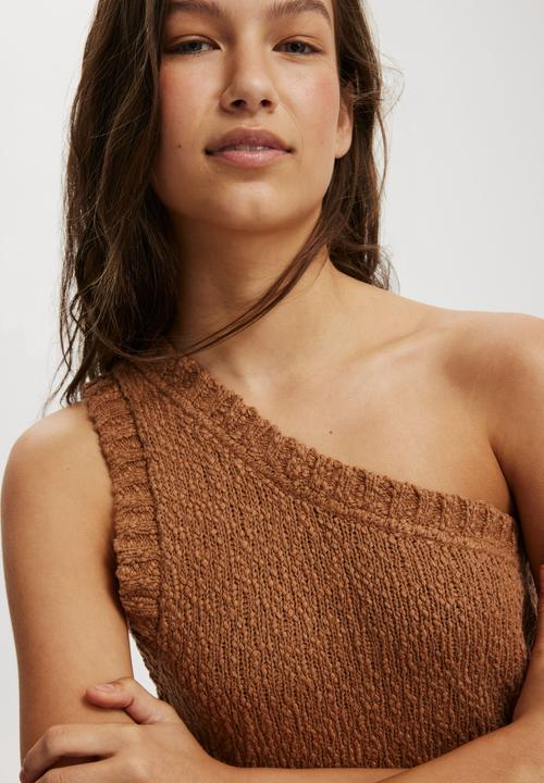 Cotton On - Slub One Shoulder - Pecan