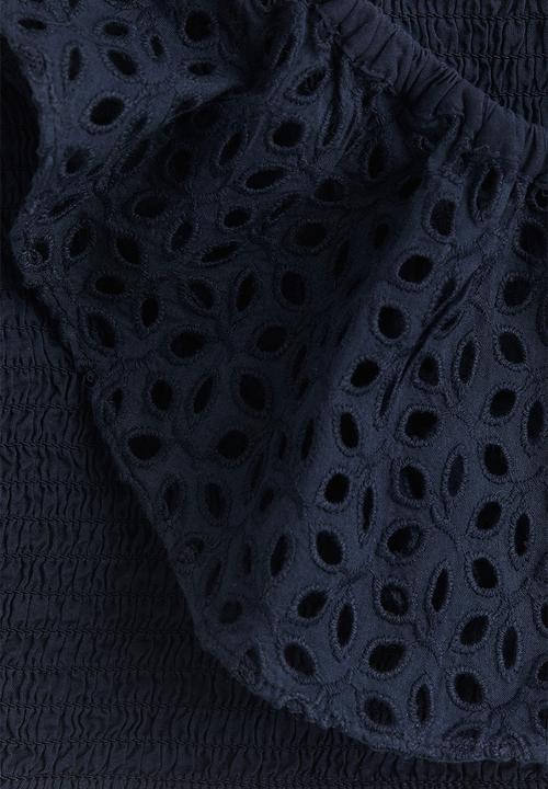 H&M - Smocked cropped top - dark blue