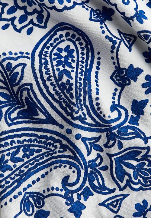 H&M - Oversized jersey dress - blue paisley patterned 