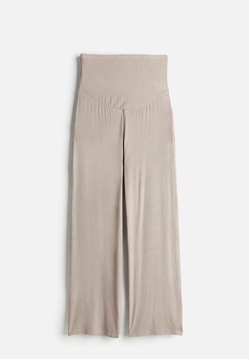 H&M - Mama before & after ribbed jersey trousers - light beige