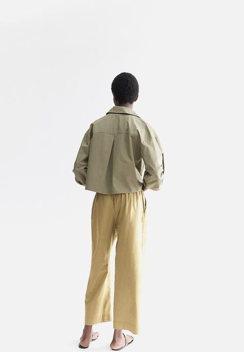 H&M - Ankle-length linen trousers - khaki green