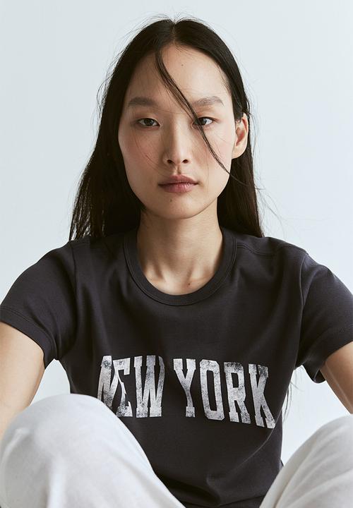 H&M - Fitted T-shirt - grey