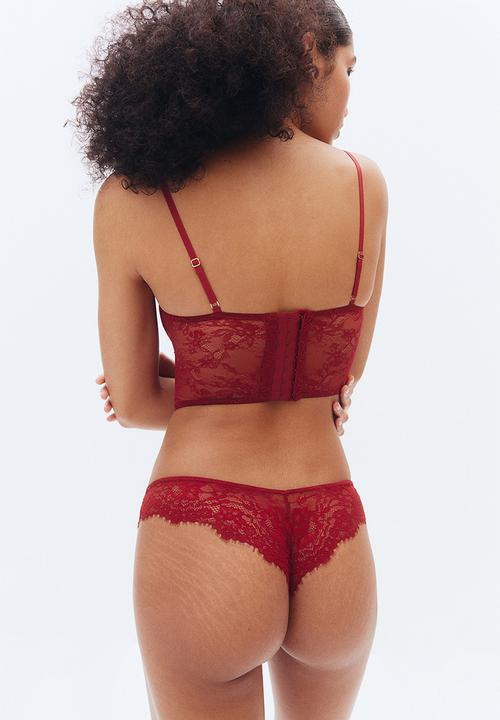 H&M - 2-Pack lace brazilian briefs - red