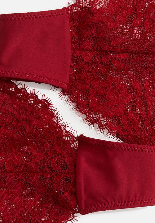 H&M - 2-Pack lace brazilian briefs - red