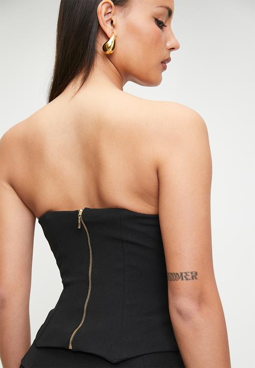 SISSY BOY - A Moment: Corset Top With V-Wire - Black