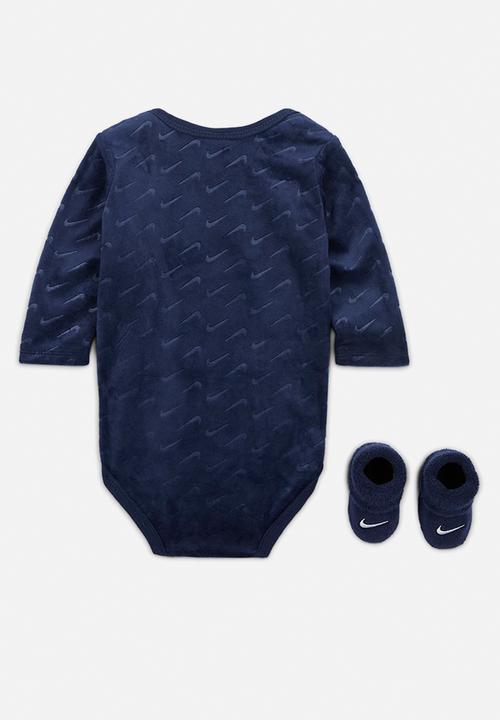 Nike - Nhn 2pc velour  swoosh box set - midnight navy