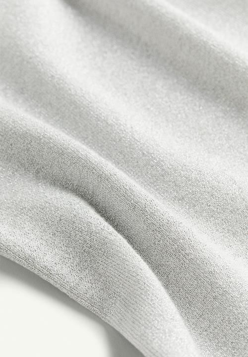 H&M - Knitted vest top - light grey glittery