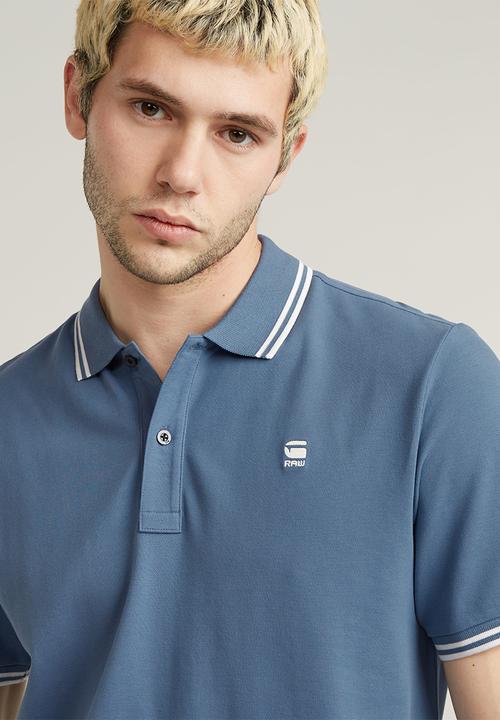 G-STAR - Dunda slim stripe polo s\s - avio