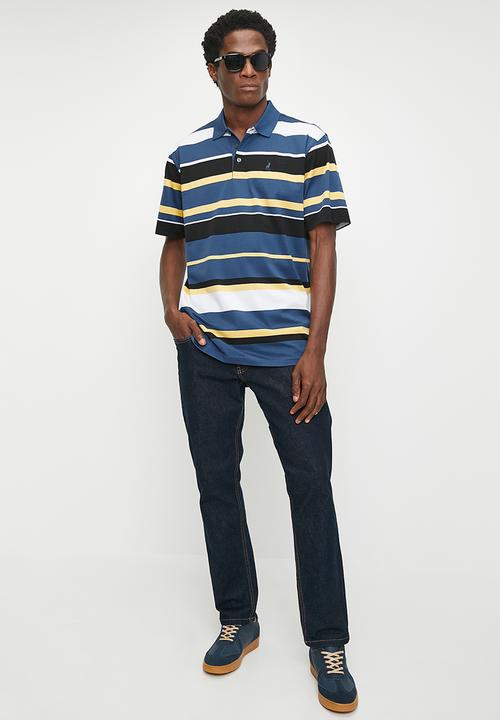 POLO - Bill Stripe Dm Short sleeve Golfer - Navy