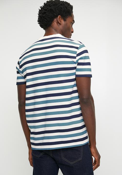POLO - Lizwe Pjc Overdyed Stripe Pique Short sleeve Tee - Blue