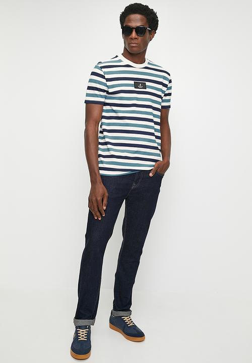 POLO - Lizwe Pjc Overdyed Stripe Pique Short sleeve Tee - Blue