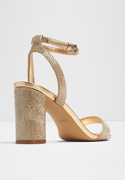 ALDO - Rhiannon Ankle Strap Block Heel  - Gold