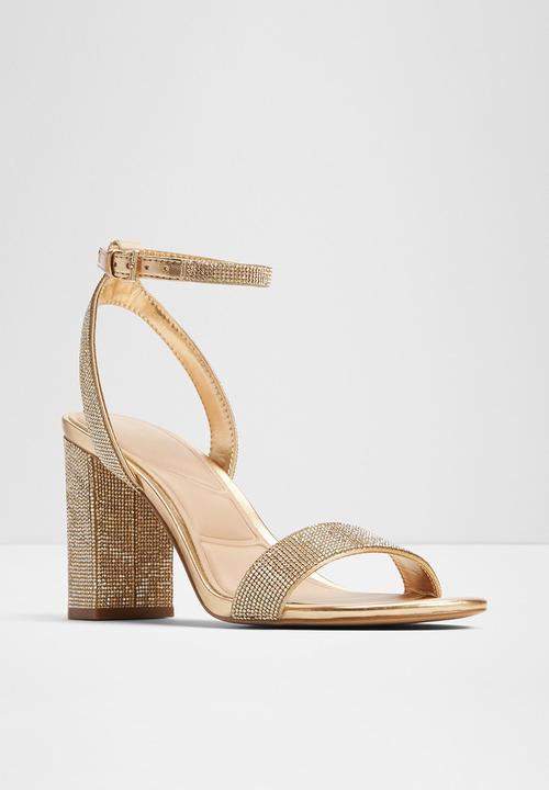 ALDO - Rhiannon Ankle Strap Block Heel  - Gold