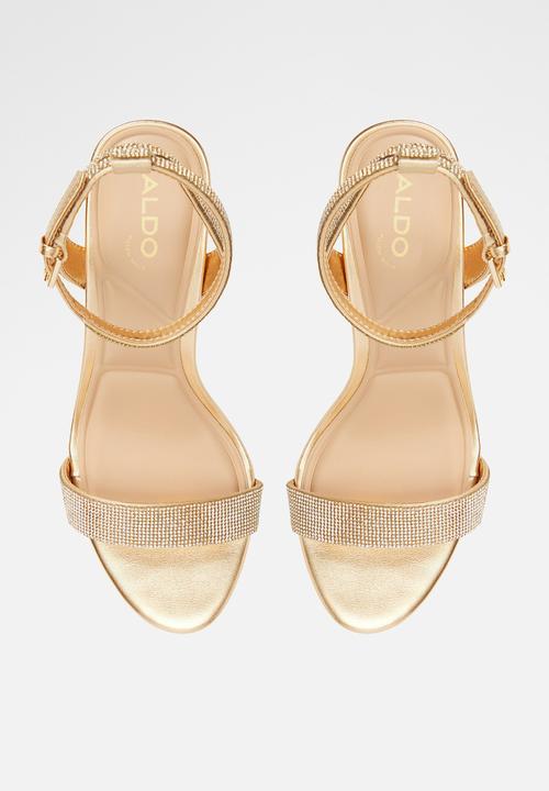 ALDO - Rhiannon Ankle Strap Block Heel  - Gold