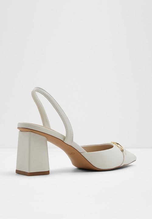 ALDO - Carnforth Slingback Block Heel - White & Bone