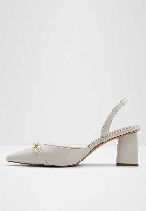 ALDO - Carnforth Slingback Block Heel - White & Bone