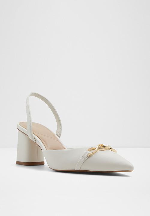 ALDO - Carnforth Slingback Block Heel - White & Bone
