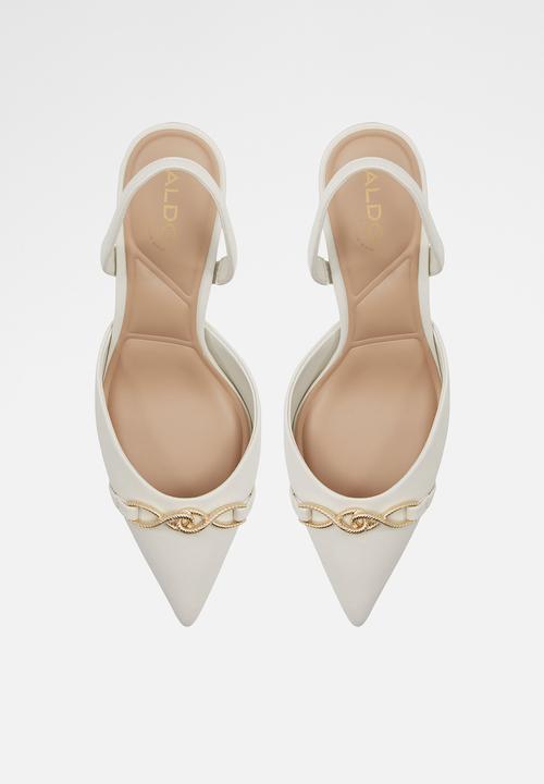 ALDO - Carnforth Slingback Block Heel - White & Bone