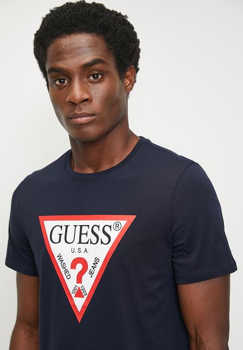 GUESS - cn ss original logo tee - smart blu