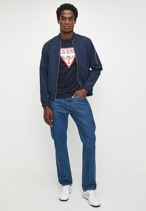GUESS - cn ss original logo tee - smart blu