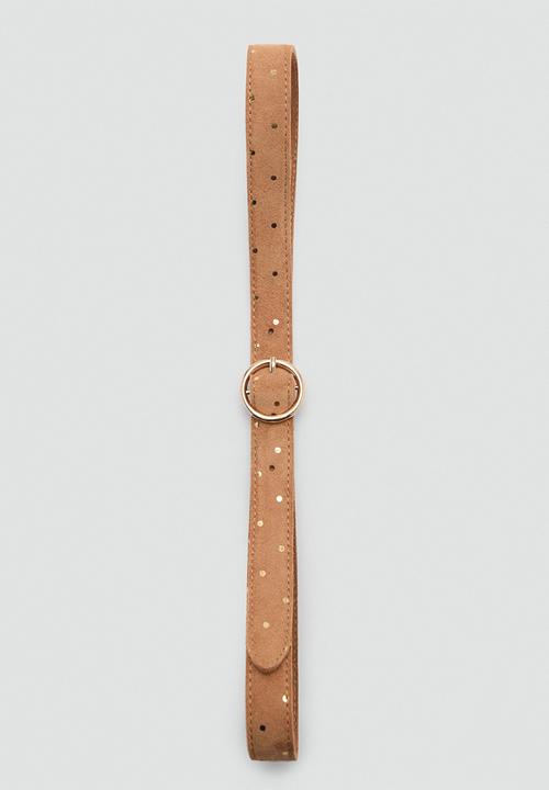 MANGO - Belt foilb - medium brown