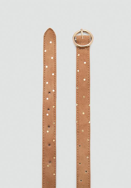 MANGO - Belt foilb - medium brown