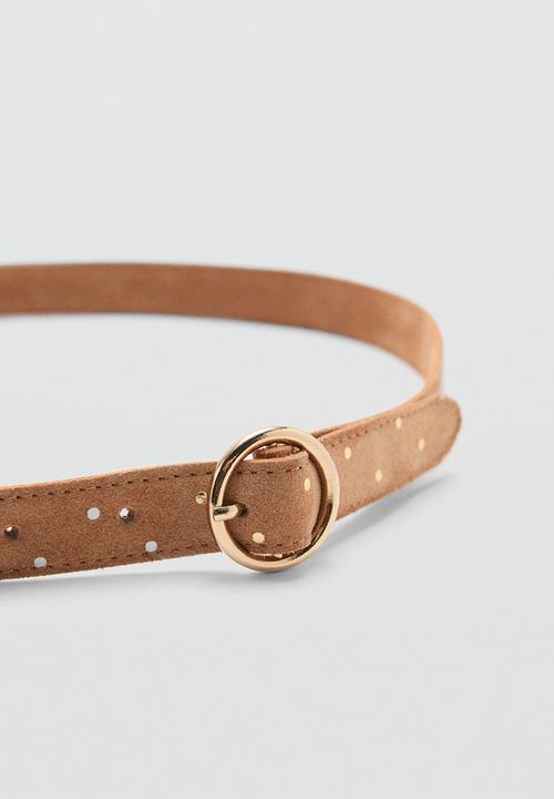MANGO - Belt foilb - medium brown