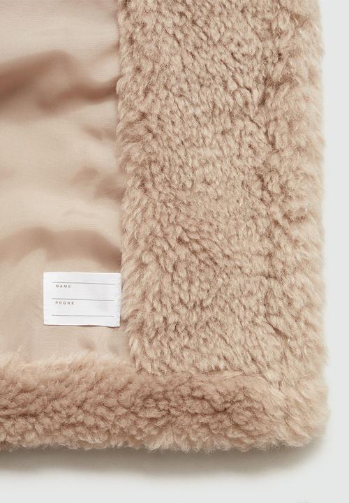 MANGO - Coat teddy - medium brown