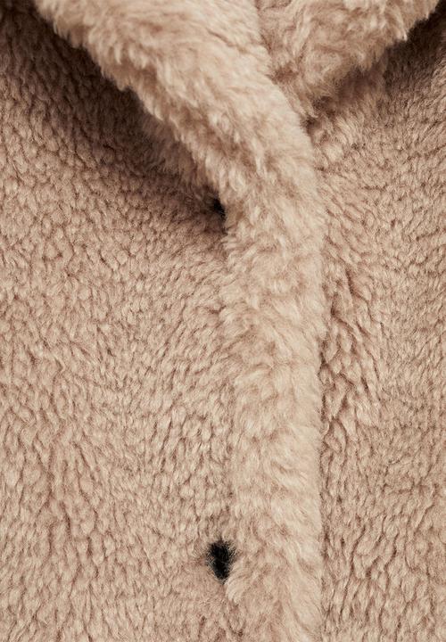 MANGO - Coat teddy - medium brown