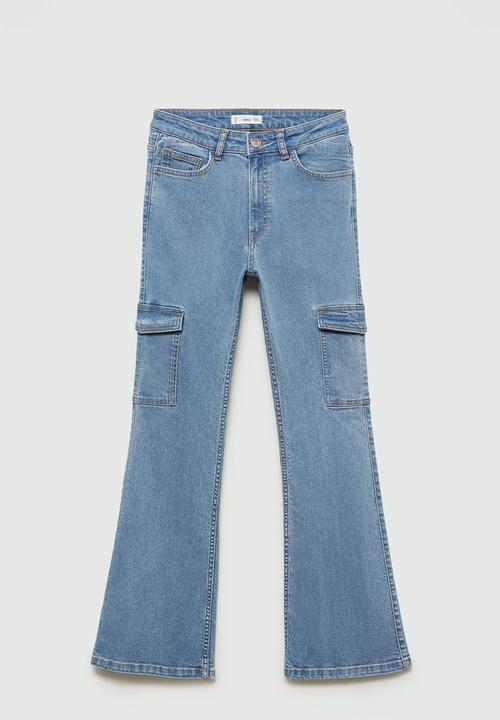 MANGO - Jeans flarecar - open blue