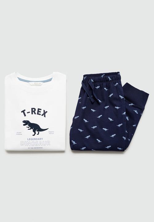 MANGO - Pyjama trex - navy & white