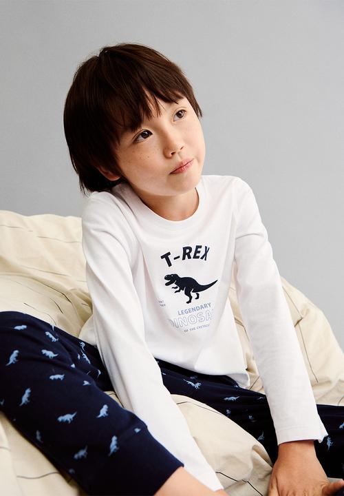 MANGO - Pyjama trex - navy & white
