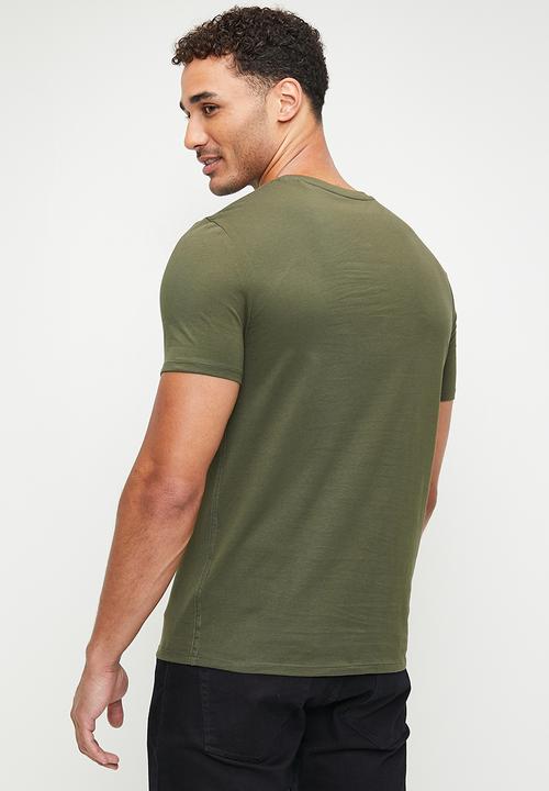 GUESS - CN Ss Original Logo Tee - Olive Morning