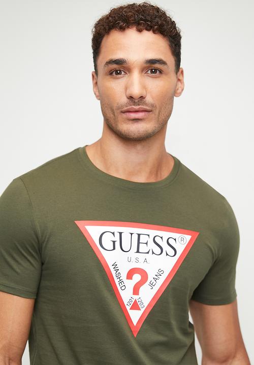 GUESS - CN Ss Original Logo Tee - Olive Morning