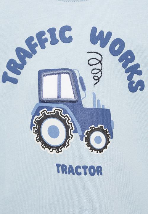 MANGO - T-shirt tractor - light pastel blue