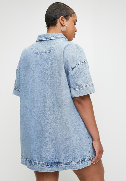 Plus Tia Denim Dress - Oasis Blue