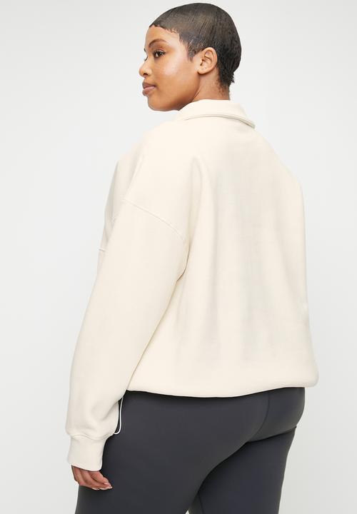 Cotton On - Plus Plush Essential Half Zip Jumper - Coconut Milk