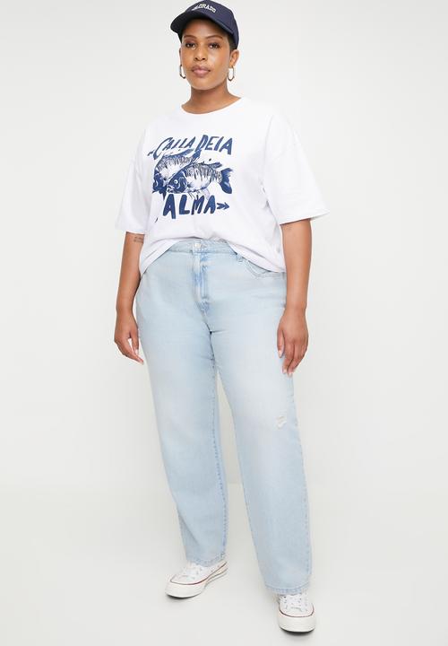 Cotton On - Plus Original Straight Jean - Air Blue Worn