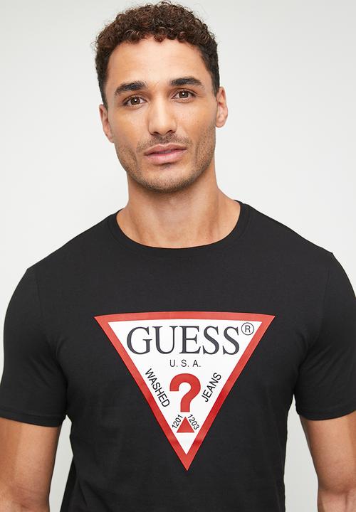 GUESS - Crew neck short sleeve original logo tee - jet black a996	
