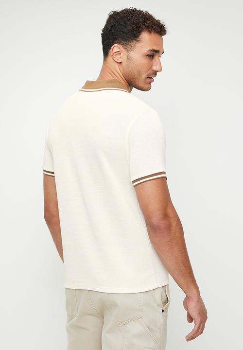 GUESS - Short sleeve weston knit polo - salt white