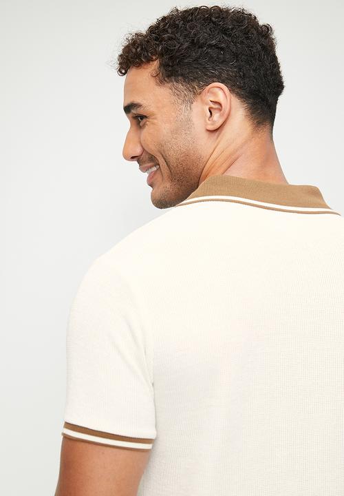 GUESS - Short sleeve weston knit polo - salt white
