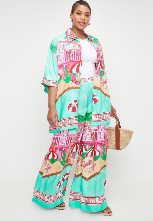 Me&B - Plus Longer length border shirt  - Motelprint