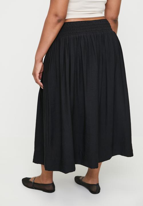 Superbalist - Capri linen full plus skirt - black