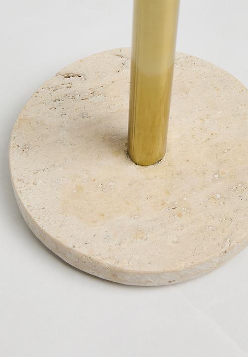 Sixth Floor - Marble base & brass paper towel holder - white       