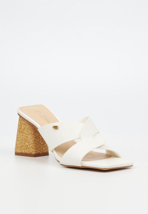 Miss Black - Kleo 2 block heel - white