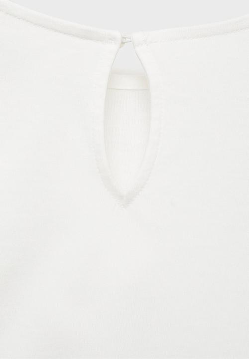 MANGO - T-shirt frill - natural